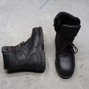 Tough Duck Mens 8.5 Safety Boots Black Jarvis 8" Leather Insulated 400g Work